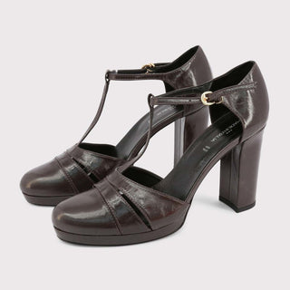 Made in Italia - Glossy Mary Jane Pumps with Block High Heels