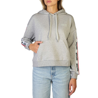 Moschino - Cotton Fleeced Hooded Sweatshirt with Logo Long Sleeves