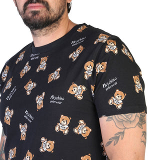 Moschino -italian luxury T-Shirt with teddy pattern and logo