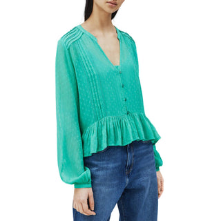 Pepe Jeans - Viscose Long-Sleeved Shirt with Ruffles