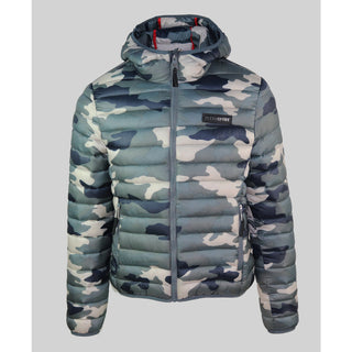 Plein Sport - Padded Bomber Jacket with Hood and Logo Prints