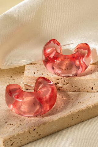 Resin C-Hoop Earrings