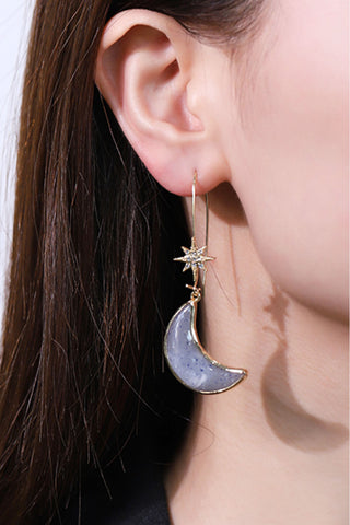 Resin Moon Drop Earrings