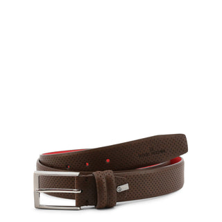 Sergio Tacchini - Brown Pinhole Belt with Silver Hardware and Logo