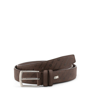 Sergio Tacchini - Leather Belt with Printed Logo and Silver Buckle