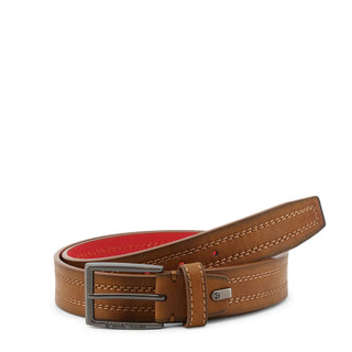 Sergio Tacchini - Leather Belt with Stitching and Gunmetal Buckle