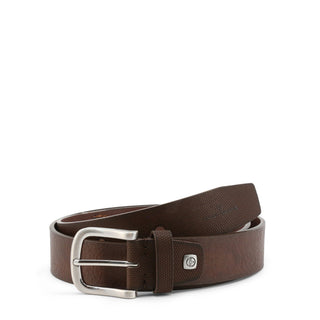 Sergio Tacchini - Two Toned Leather Belt with Honeycomb Print and Silver Buckle