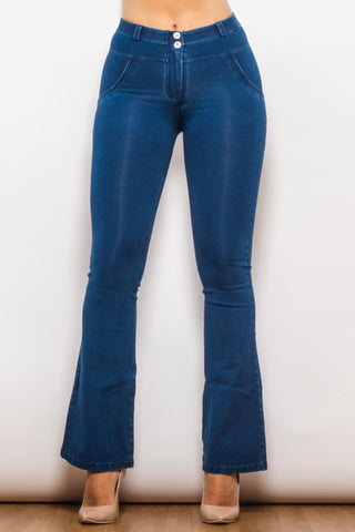 Shascullfites Buttoned Flare Long Jeans