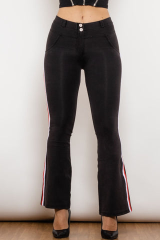 Shascullfites Side Stripe Contrast Bootcut Jeans