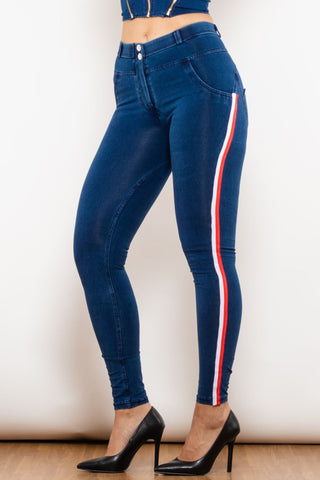 Shascullfites Side Stripe Skinny Jeans