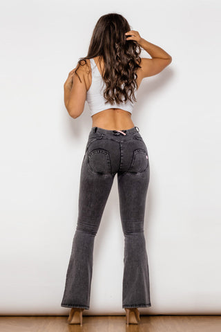 Shascullfites Two-Button Flare Jeans