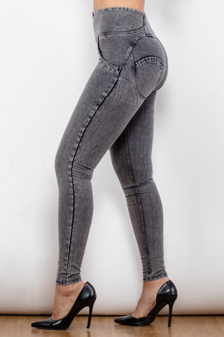 Shascullfites Zip Closure Skinny Jeans with Pockets