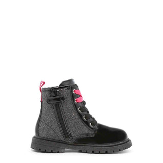 Shone - Combat Ankle Boots with Hearts and Glitter