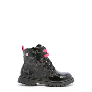 Shone - Combat Ankle Boots with Hearts and Glitter