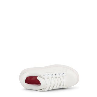 Shone - White and Bright Lace Up Sneakers with Memory Foam Insole