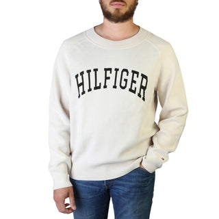 Tommy Hilfiger - Logo Scripted Crew Neck Long-Sleeved Cotton Sweater