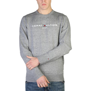 Tommy Hilfiger - Long-Sleeved Cotton Sweater with Logo Script