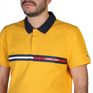 Tommy Hilfiger - Short-Sleeved Yellow Cotton Polo Shirt with Logo