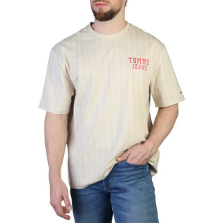 Tommy Hilfiger - T-Shirt striped, retro baseball style, light brown, black