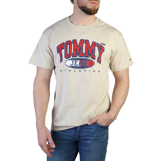 Tommy Hilfiger - T-Shirt with print and logo, white, blue, black, light brown