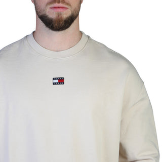 Tommy Hilfiger - classic sweater with suddle logo, light brown, red