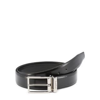 Ungaro - Italian Leather Belt with Silver Buckle Logo