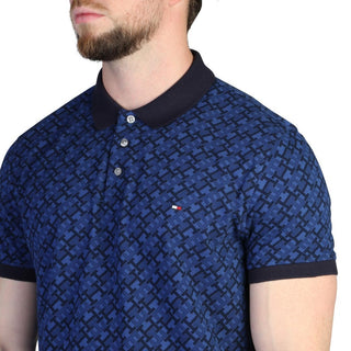 Tommy Hilfiger - patterned polo blue, light brown