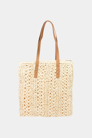 Fame Straw Braided Tote Bag