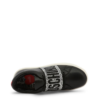 Love Moschino - Slip-On Sneakers with Rhinestone Embellished Elastic Strap