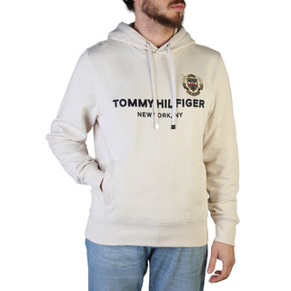 Tommy Hilfiger - Polished Cotton Hoodie with Front and Lapel Logo