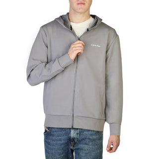 Calvin Klein - Full-Zip Long-Sleeved Hooded Grey Sweatshirt