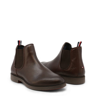 Tommy Hilfiger - Elevated Leather Round Toe Ankle Boots