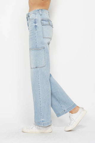 Judy Blue Full Size High Waist Straight Cargo Jeans