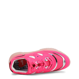 Love Moschino - Neon Lace-Up Sneakers with Transparent Chunky Soles