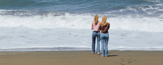 Women in Jeans at the beach