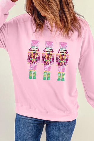 Sequin Nutcracker Long Sleeve Sweatshirt