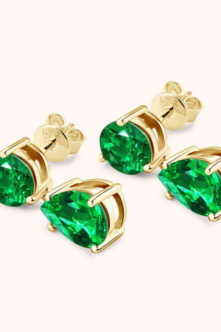 Lab-Grown Emerald Drop Earrings