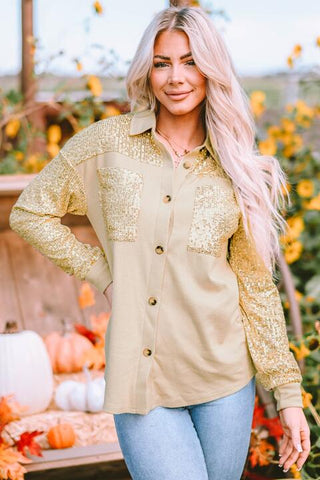 Sequin Long Sleeve Shirt